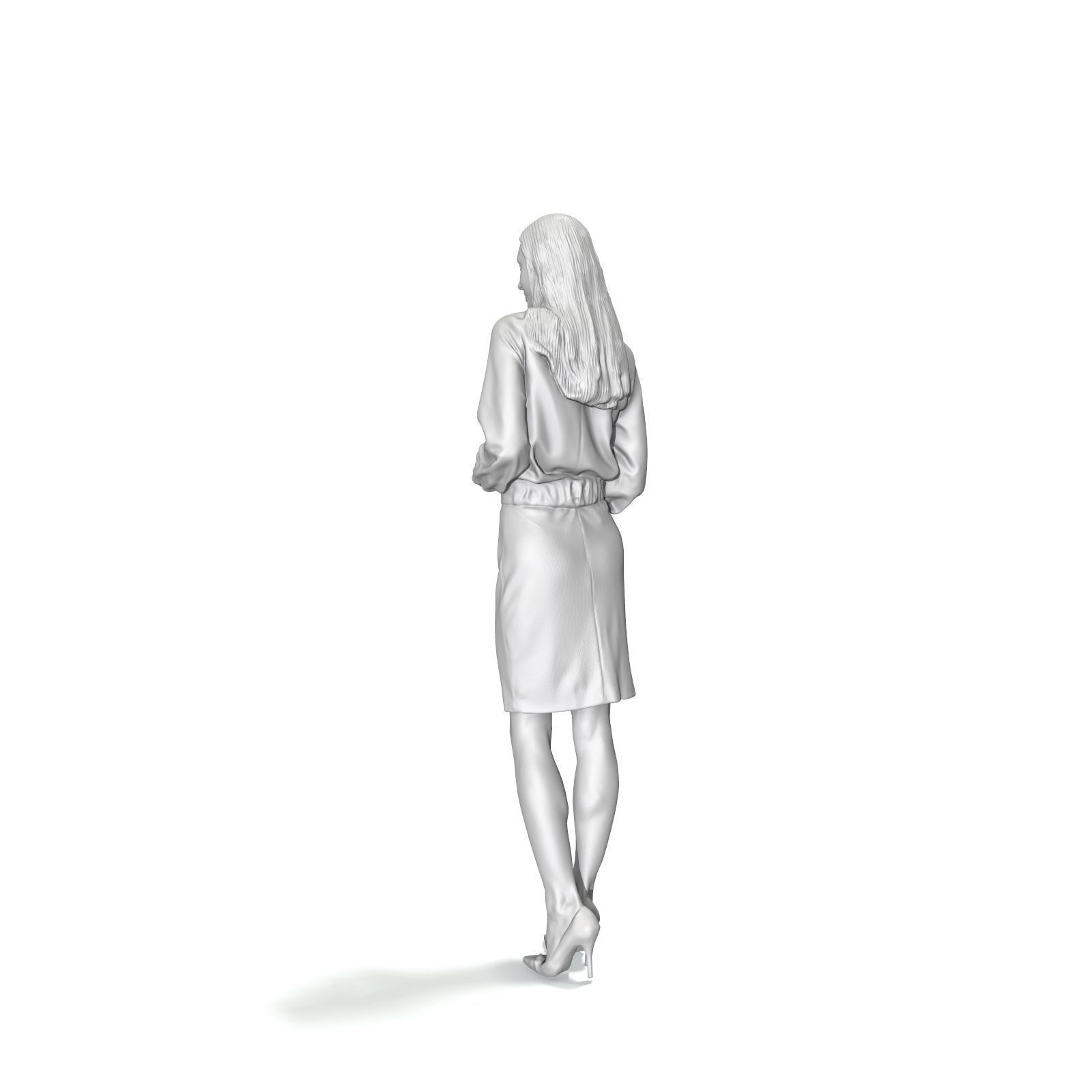 Standing Elegant Woman with Black Skirt EWom0312-HD2-O04P01-S 3D model_13