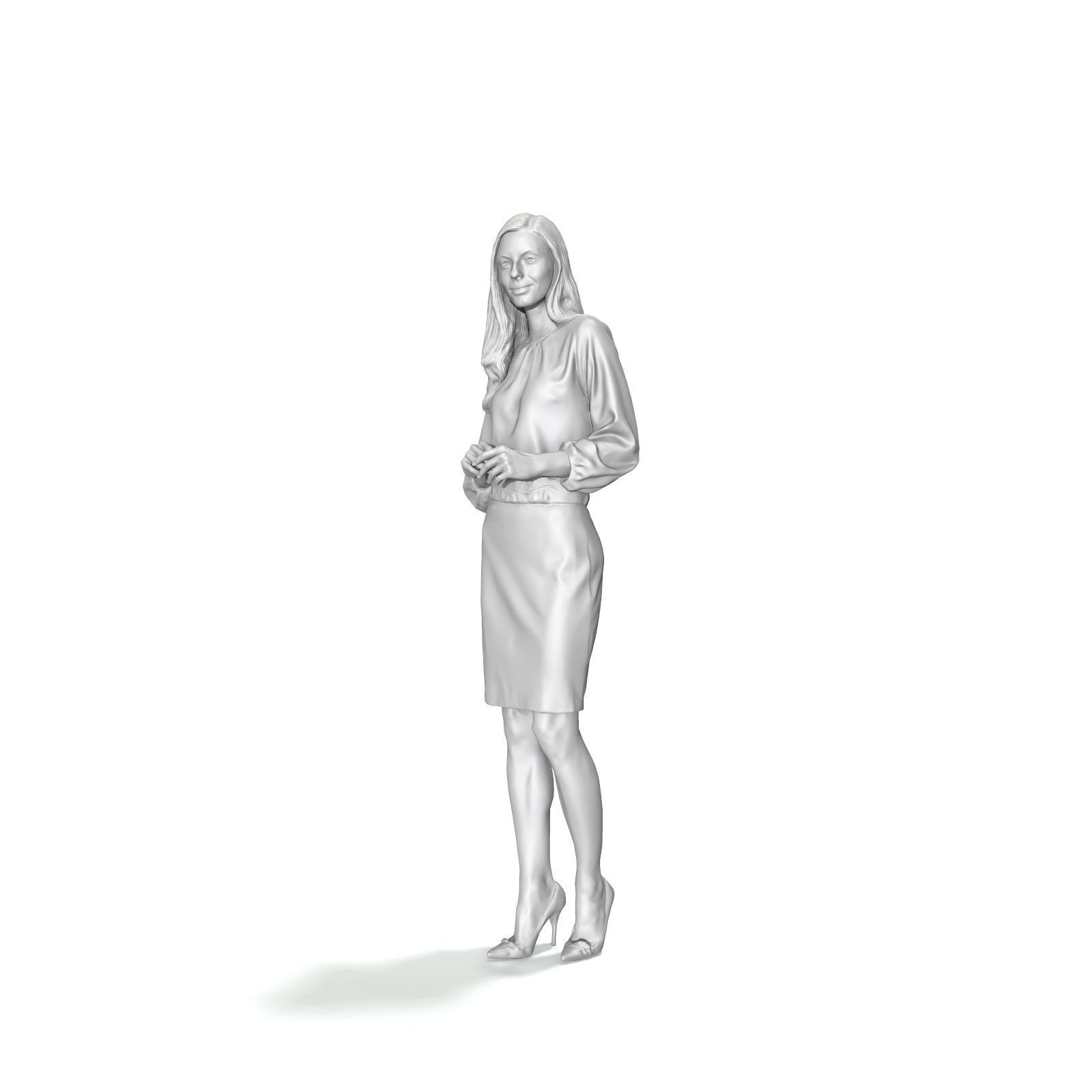 Standing Elegant Woman with Black Skirt EWom0312-HD2-O04P01-S 3D model_7