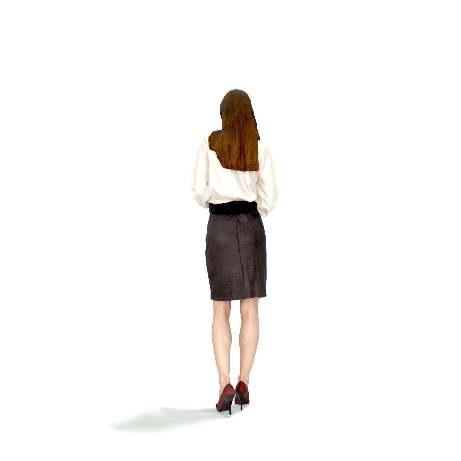 Standing Elegant Woman with Black Skirt EWom0312-HD2-O04P01-S 3D model_4