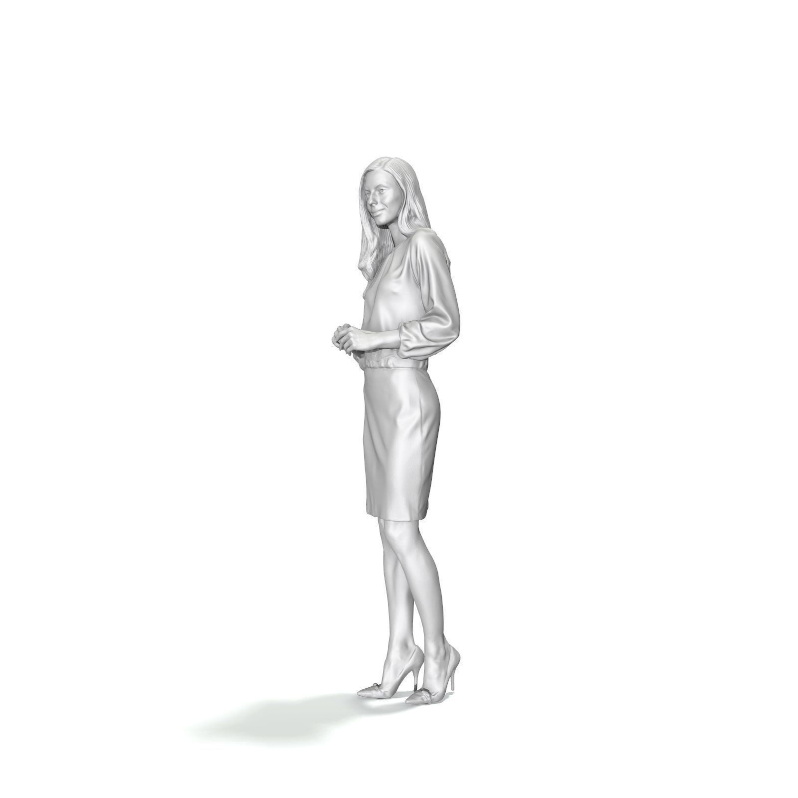 Standing Elegant Woman with Black Skirt EWom0312-HD2-O04P01-S 3D model_44