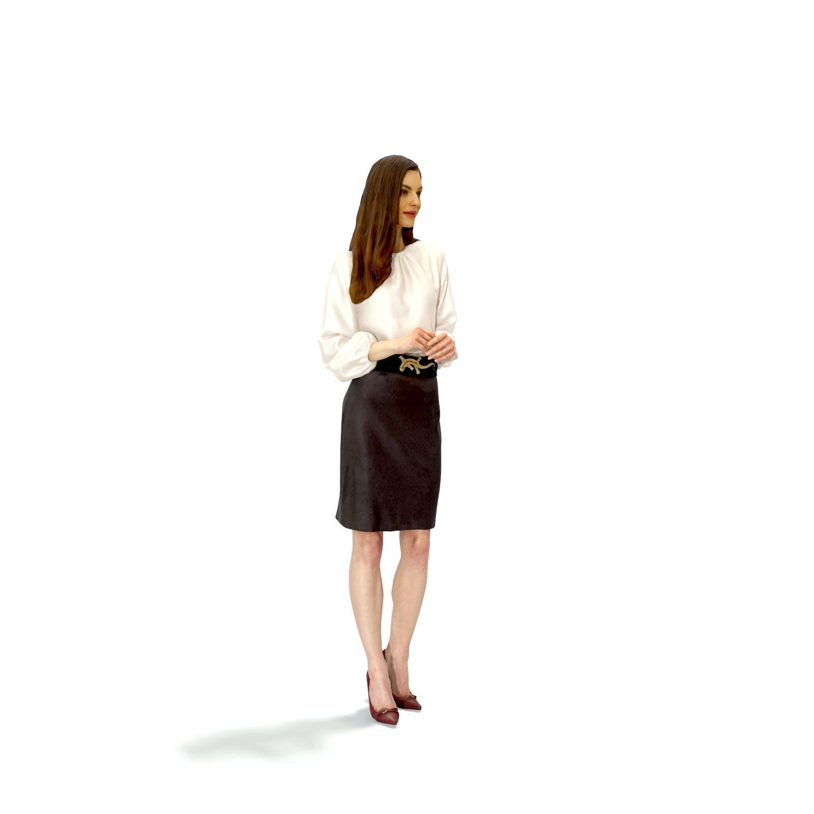 Standing Elegant Woman with Black Skirt EWom0312-HD2-O04P01-S 3D model_28