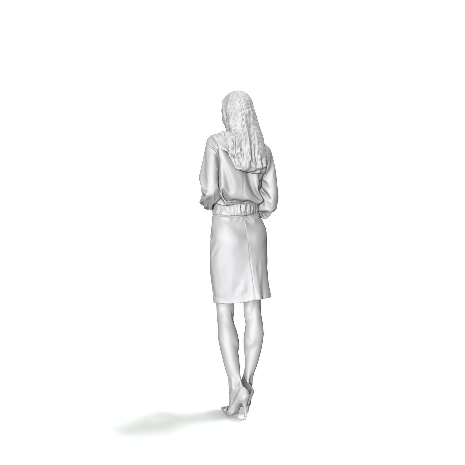Standing Elegant Woman with Black Skirt EWom0312-HD2-O04P01-S 3D model_33