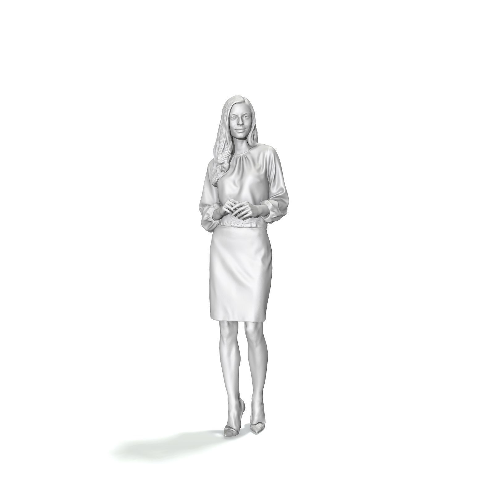 Standing Elegant Woman with Black Skirt EWom0312-HD2-O04P01-S 3D model_11