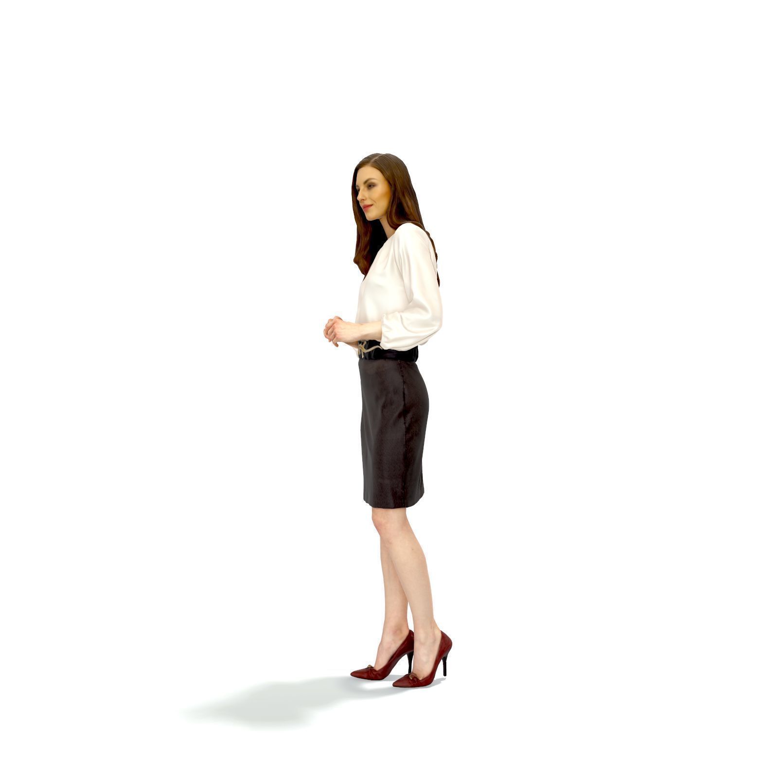 Standing Elegant Woman with Black Skirt EWom0312-HD2-O04P01-S 3D model_1