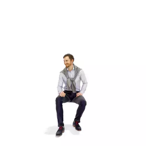 Sitting smiling Elegant Man EMan0313-HD2-O04P01-S 3D model