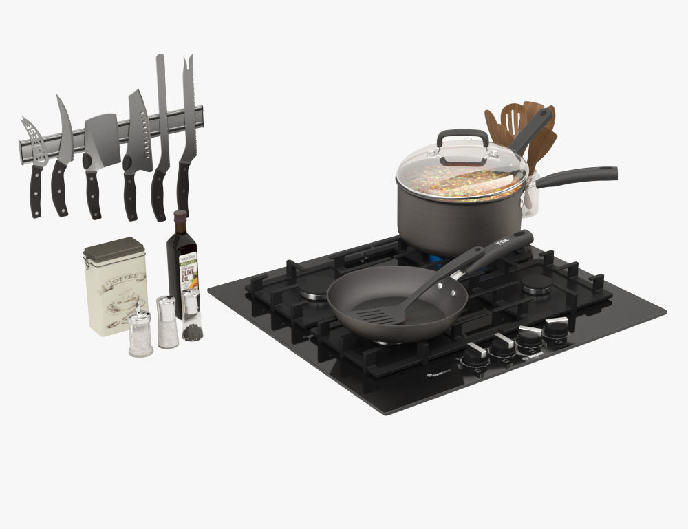 Kitchen Set 02 3D model_1