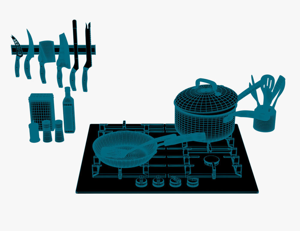 Kitchen Set 02 3D model_4