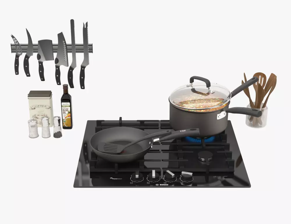 Kitchen Set 02 3D model_0