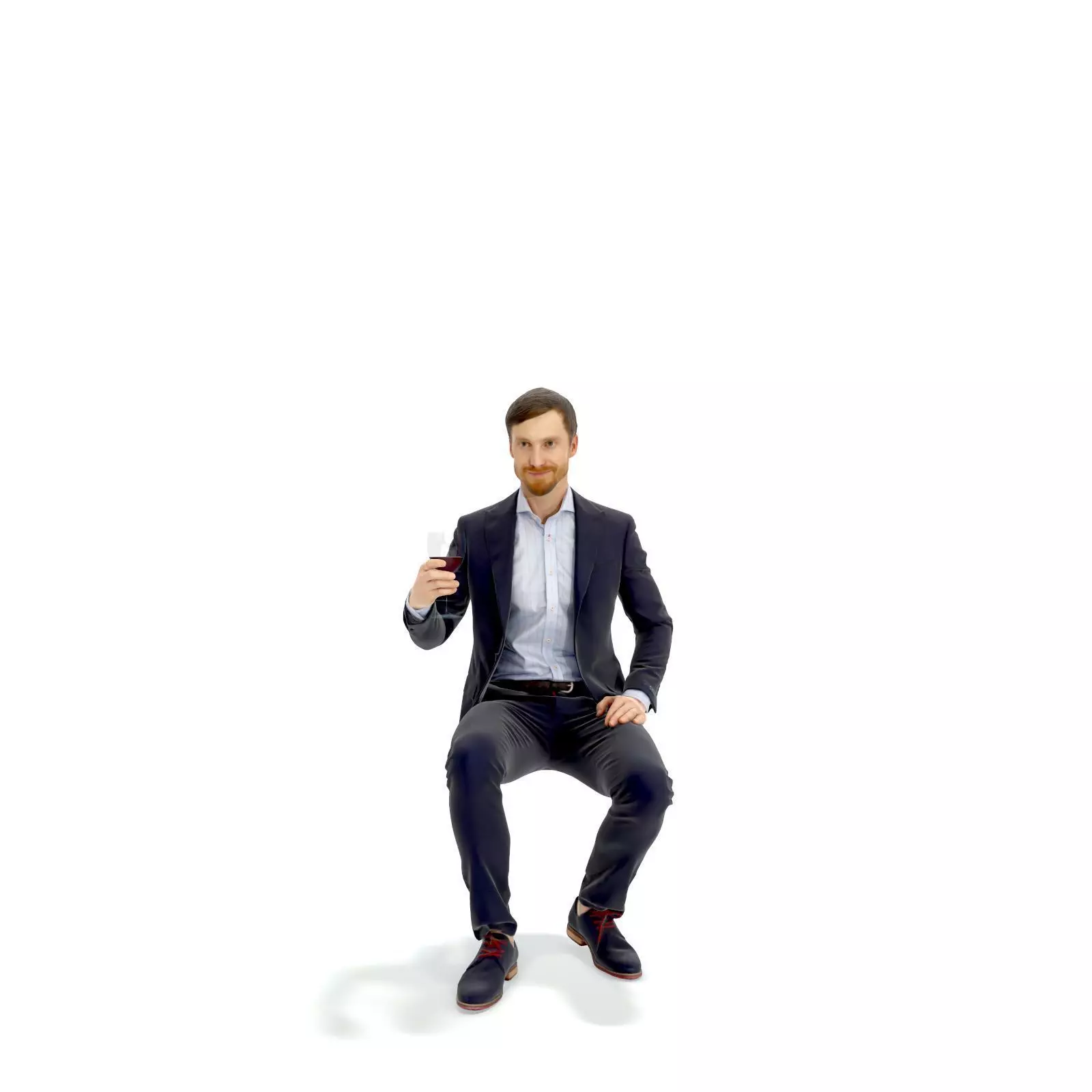 Sitting Elegant Man Cheering with Glass EMan0313-HD2-O03P01-S 3D model_0