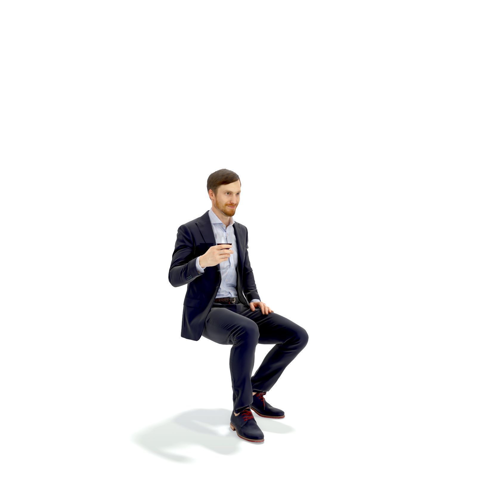 Sitting Elegant Man Cheering with Glass EMan0313-HD2-O03P01-S 3D model_2