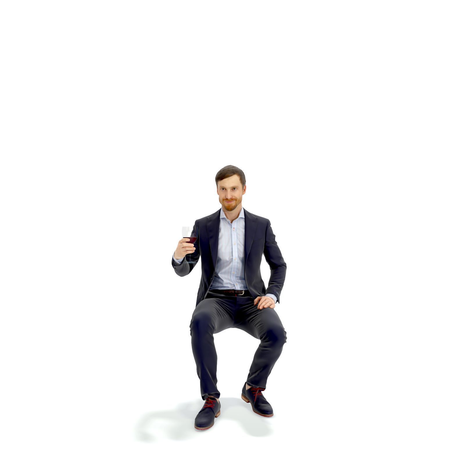 Sitting Elegant Man Cheering with Glass EMan0313-HD2-O03P01-S 3D model_73