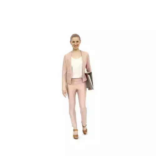 Smiling Business Woman with Pink Suit BWom0316-HD2-O02P01-S