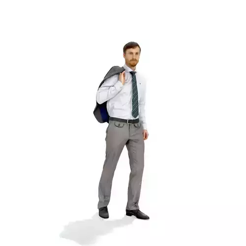 Standing Business Man with Blue Tie BMan0313-HD2-O01P01-S