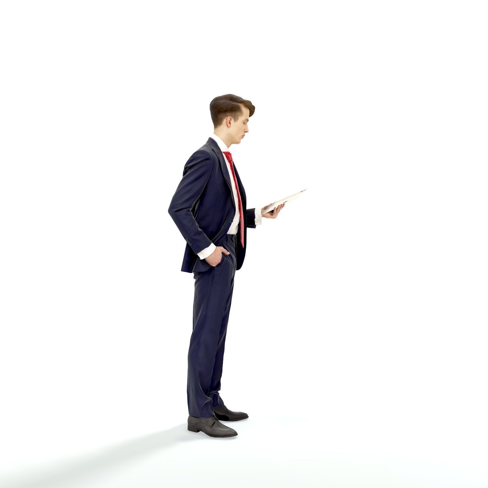 Standing Business Man Reading Tablet BMan0312-HD2-O02P01-S 3D model_68