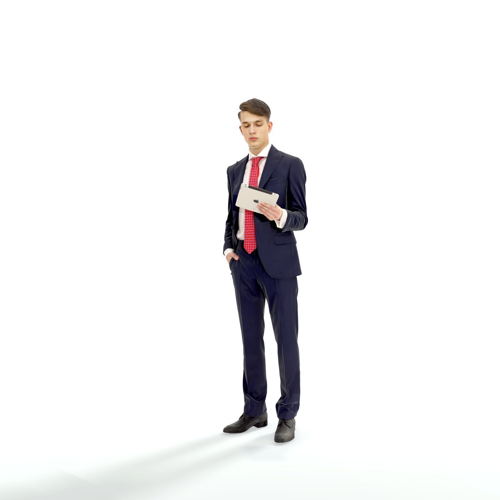 Standing Business Man Reading Tablet BMan0312-HD2-O02P01-S 3D model_4