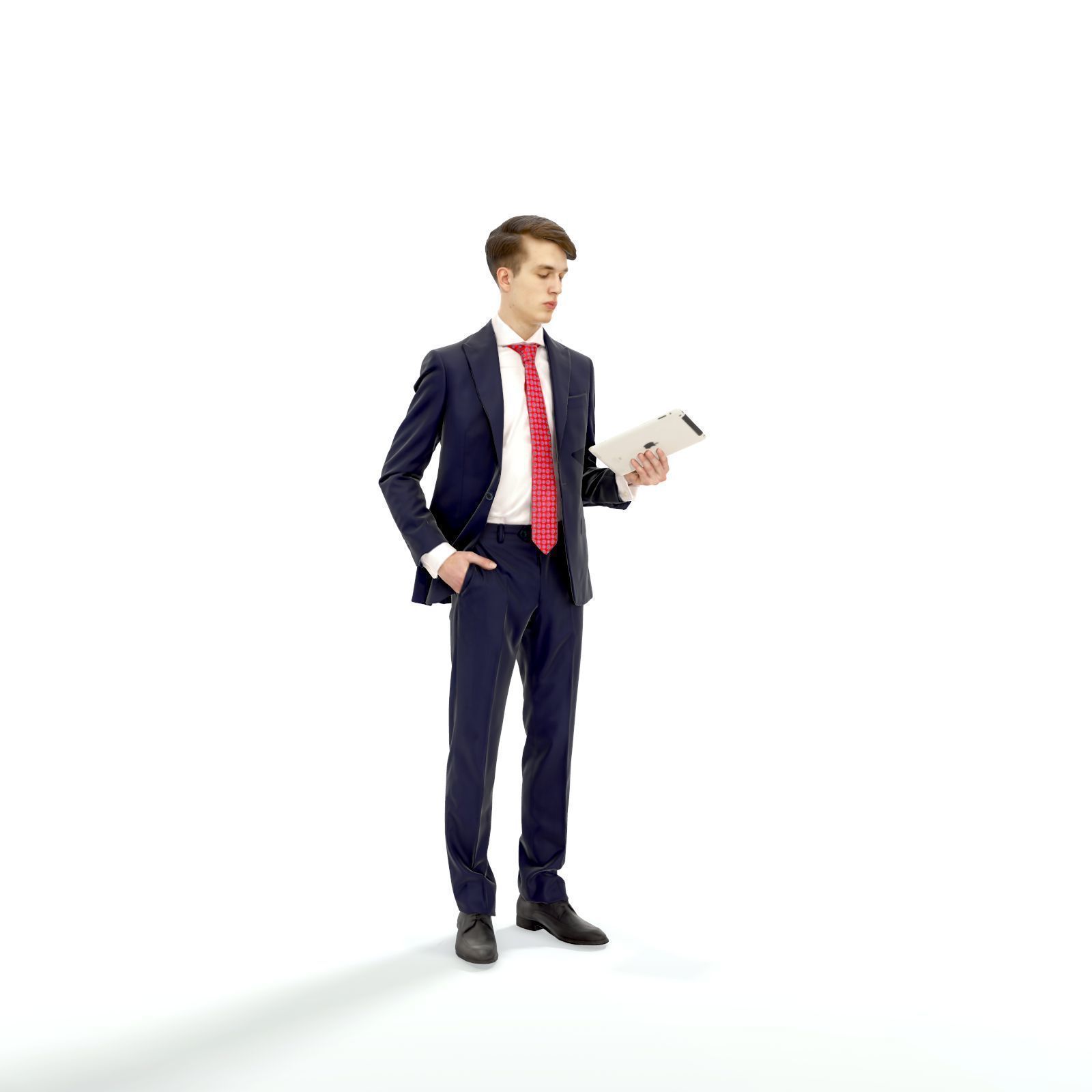 Standing Business Man Reading Tablet BMan0312-HD2-O02P01-S 3D model_10