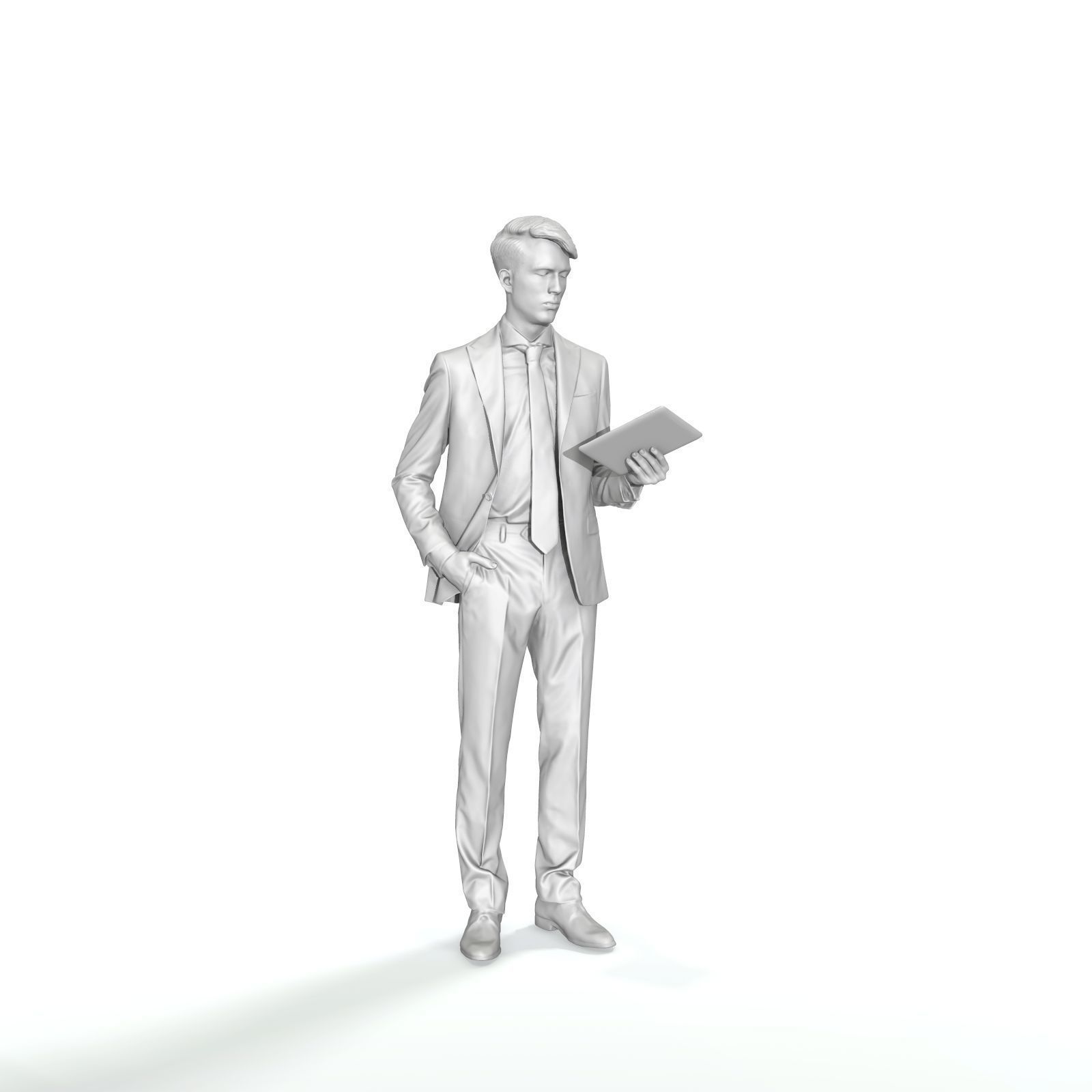 Standing Business Man Reading Tablet BMan0312-HD2-O02P01-S 3D model_73