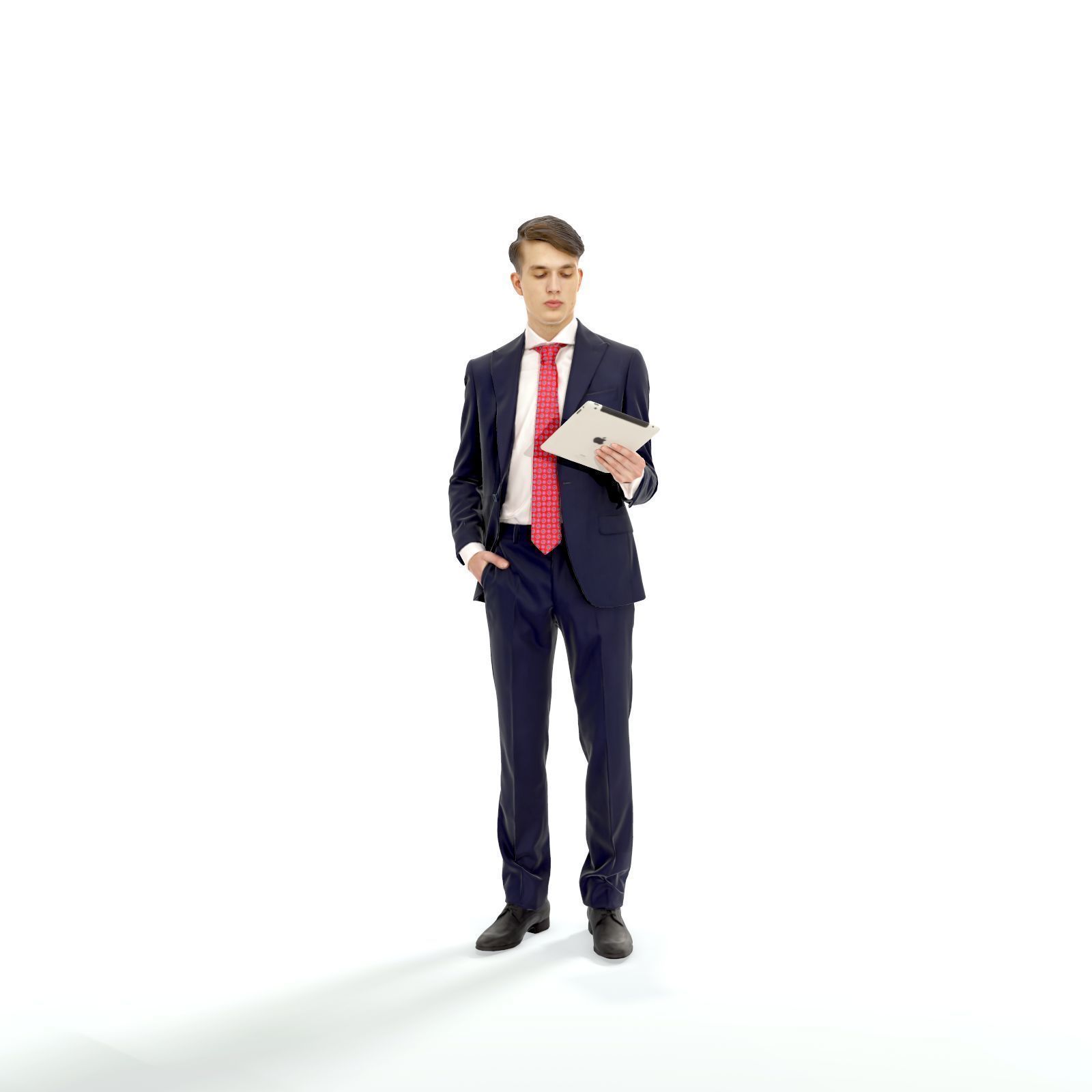 Standing Business Man Reading Tablet BMan0312-HD2-O02P01-S 3D model_64