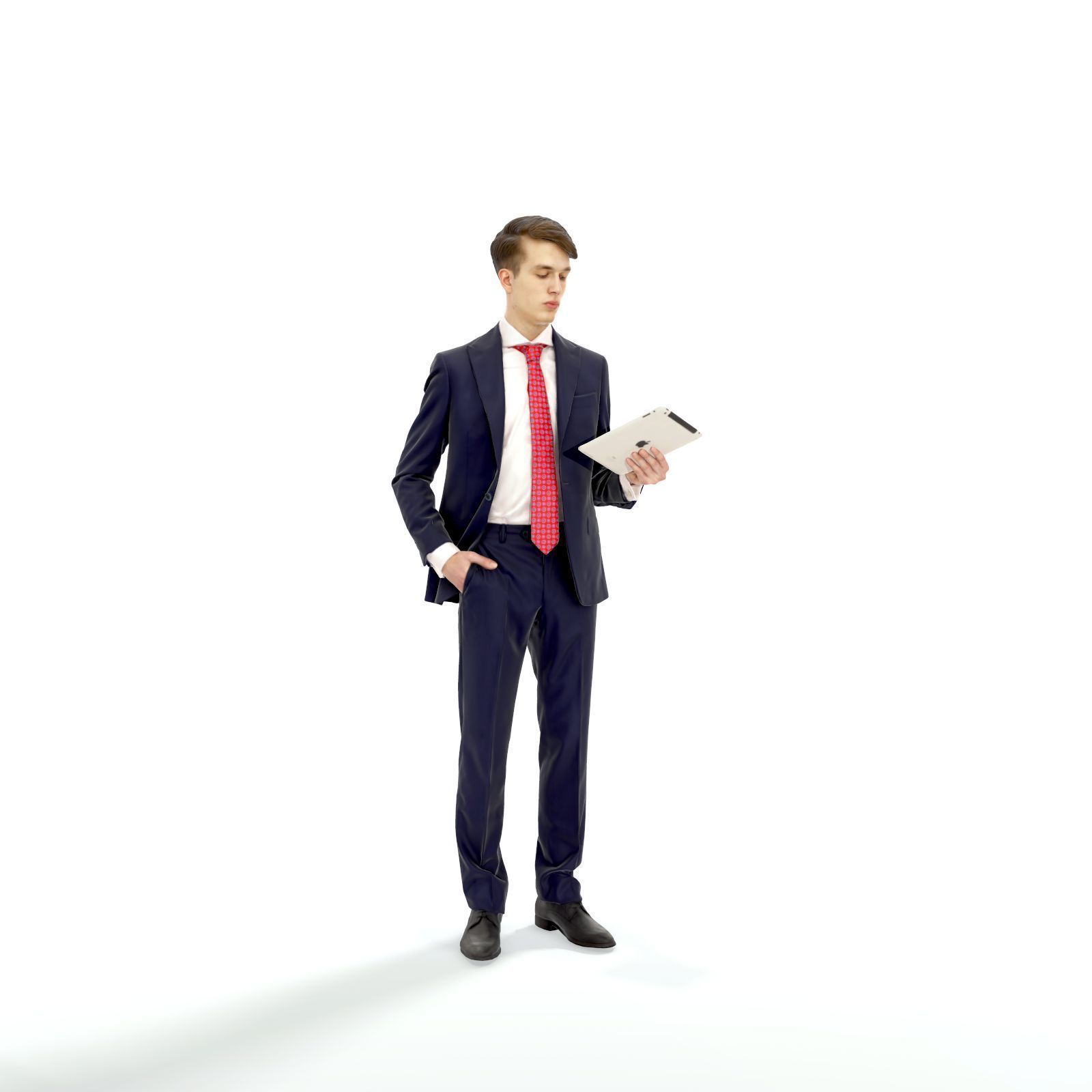 Standing Business Man Reading Tablet BMan0312-HD2-O02P01-S 3D model_8