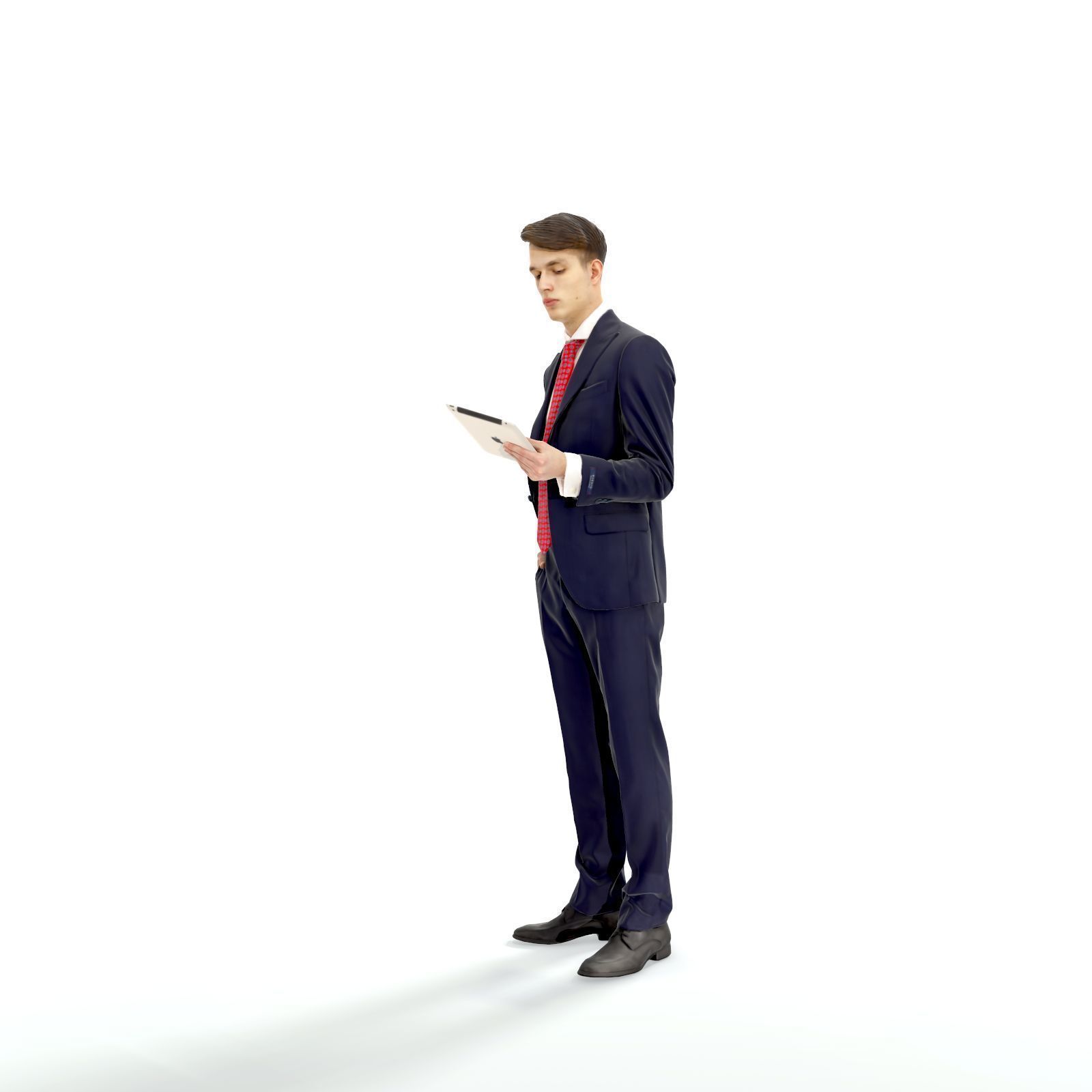 Standing Business Man Reading Tablet BMan0312-HD2-O02P01-S 3D model_11