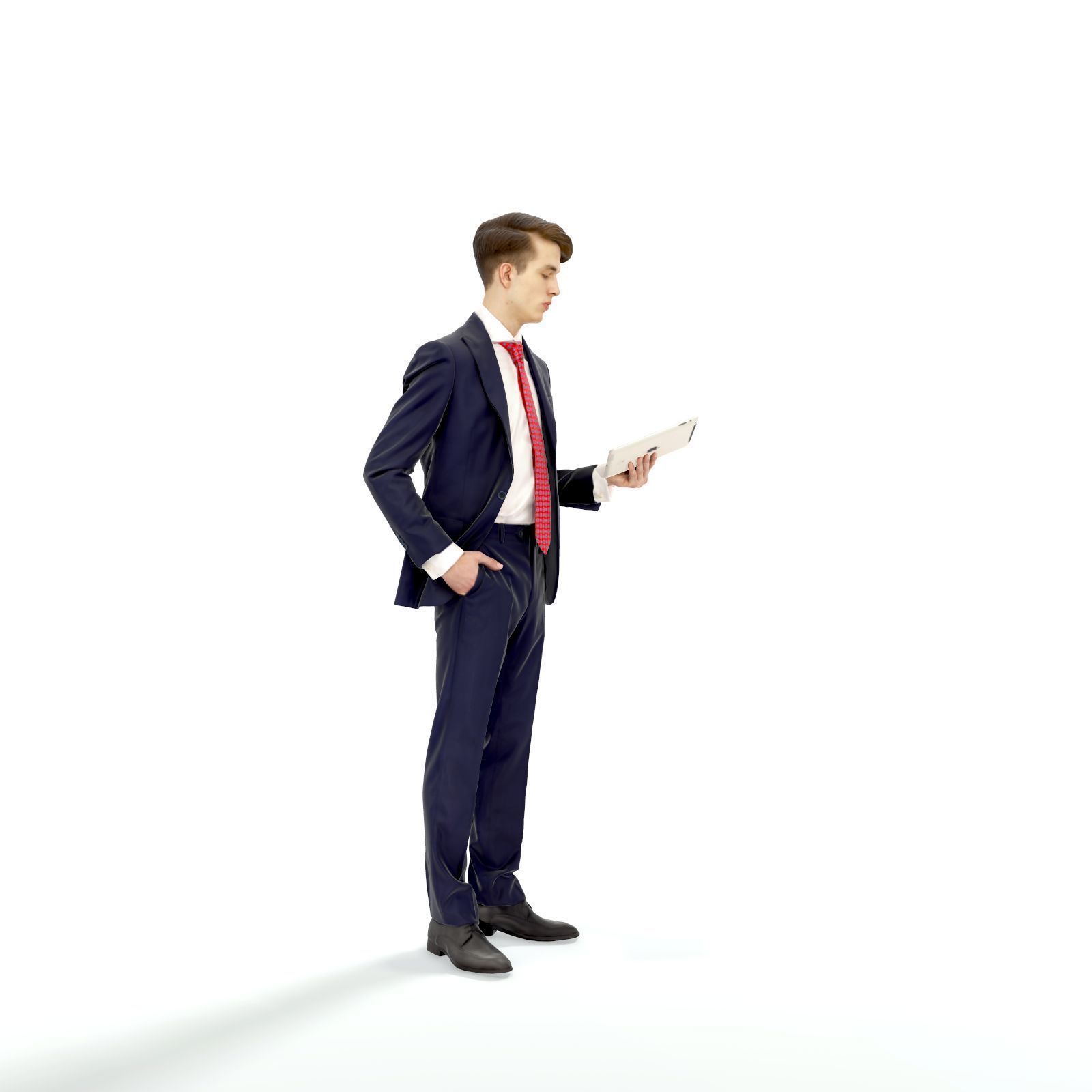 Standing Business Man Reading Tablet BMan0312-HD2-O02P01-S 3D model_66