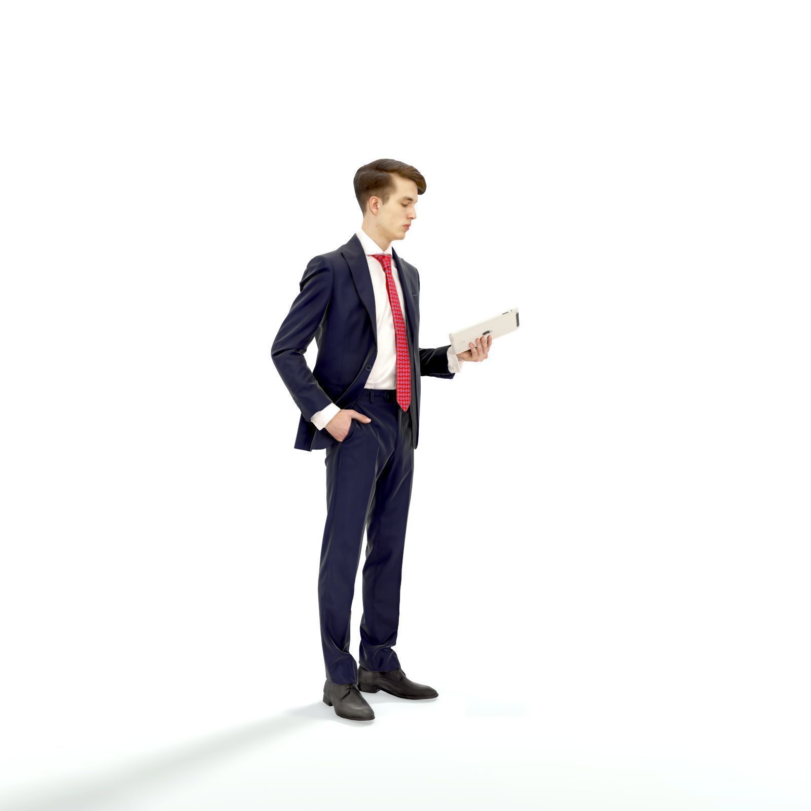 Standing Business Man Reading Tablet BMan0312-HD2-O02P01-S 3D model_3