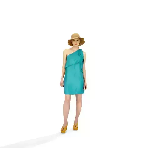 Woman with Summer Dress and Hat CWom0328-HD2-O01P01-S