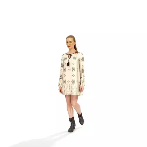 Casual Woman with Summer Dress and Boots CWom0327-HD2-O01P01-S