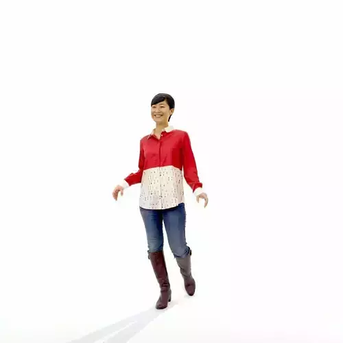 Casual Woman Smiling with Long Boots CWom0323-HD2-O02P01-S