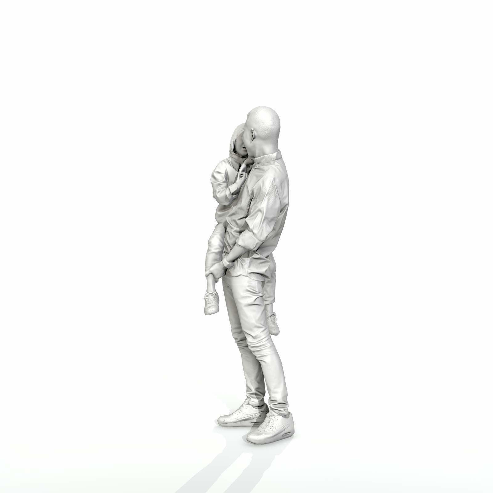 Happy Man Carrying Small Girl CFam0301-HD2-O01P01-S 3D model_6
