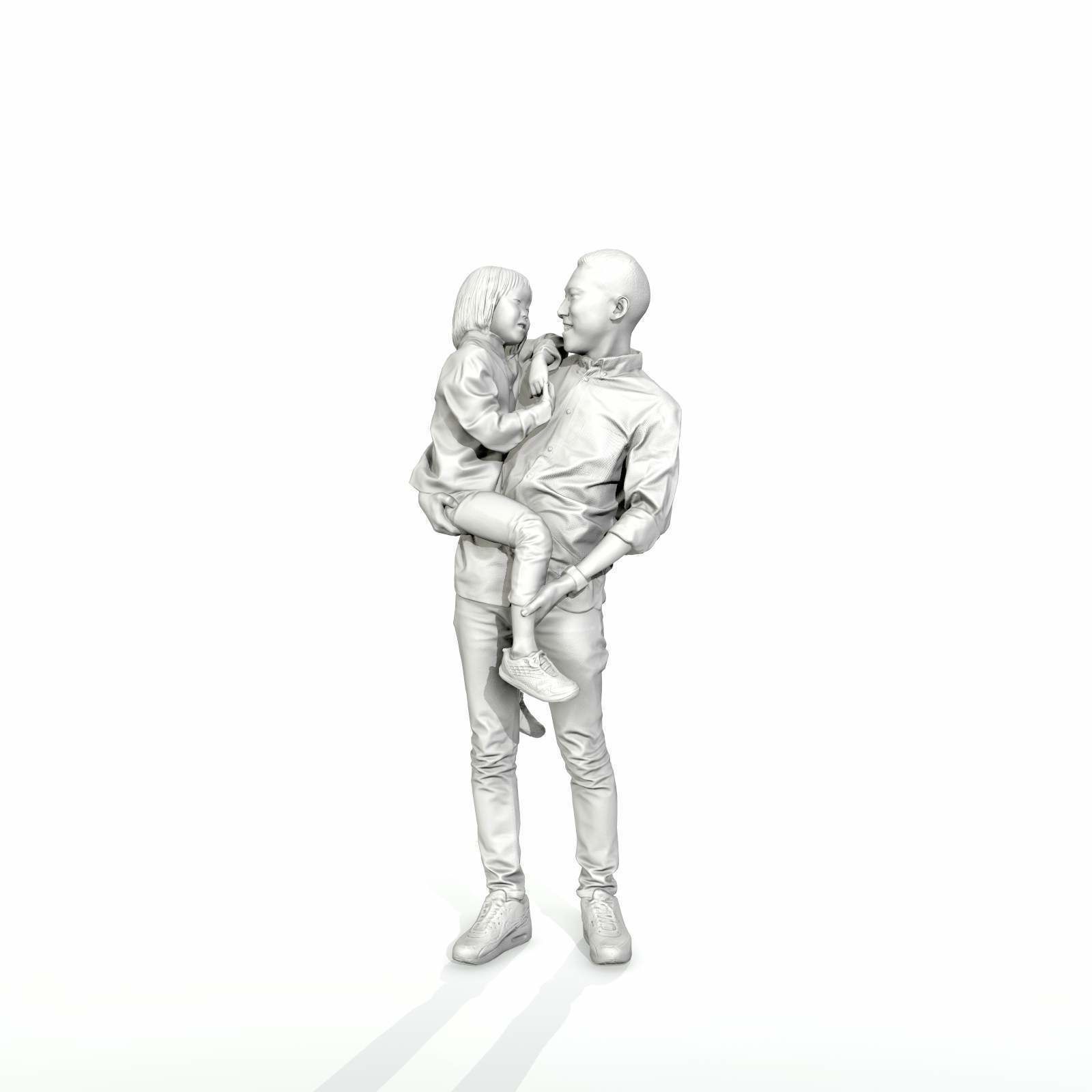 Happy Man Carrying Small Girl CFam0301-HD2-O01P01-S 3D model_12