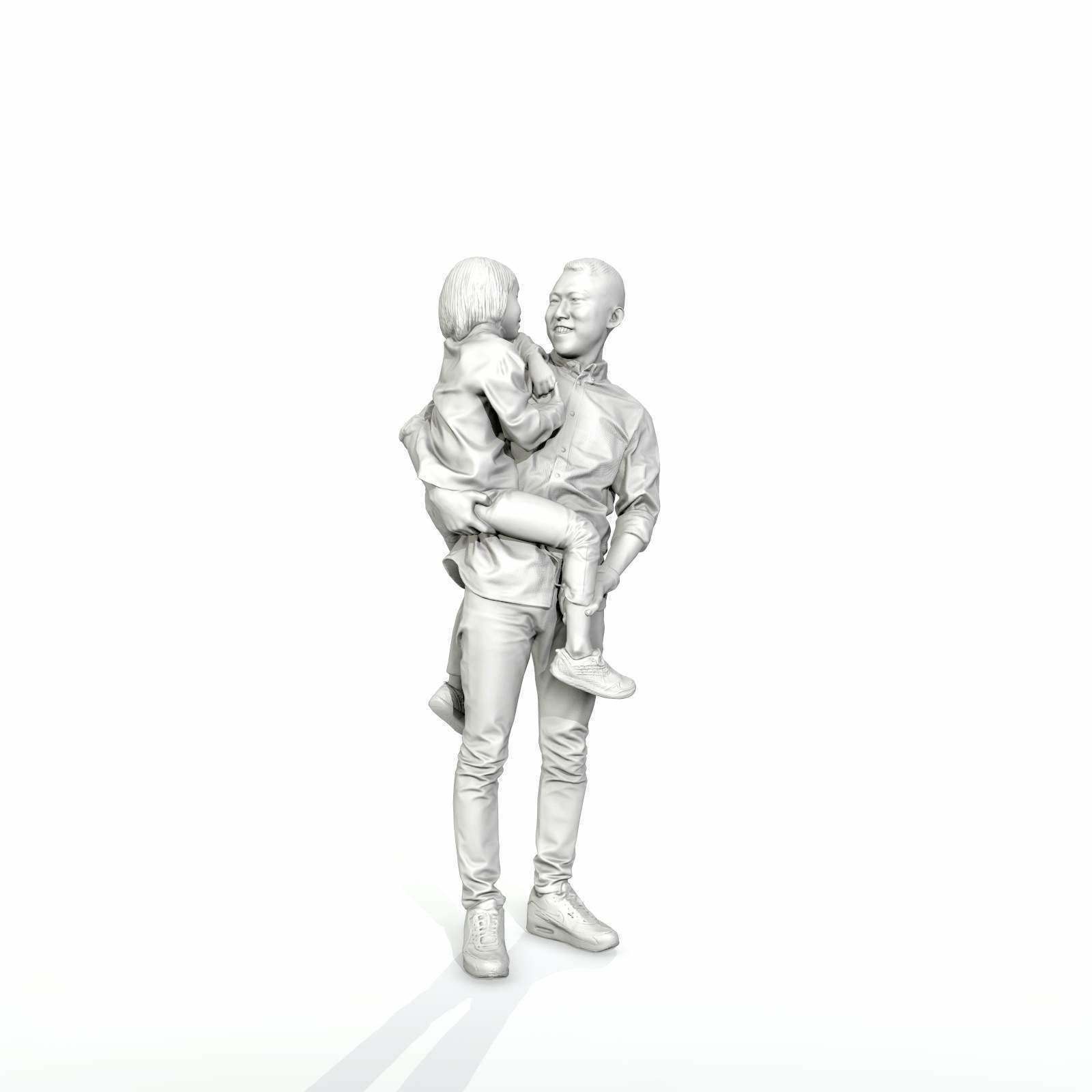 Happy Man Carrying Small Girl CFam0301-HD2-O01P01-S 3D model_8