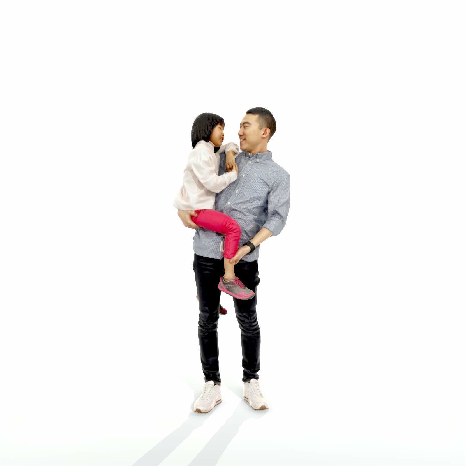 Happy Man Carrying Small Girl CFam0301-HD2-O01P01-S 3D model_55