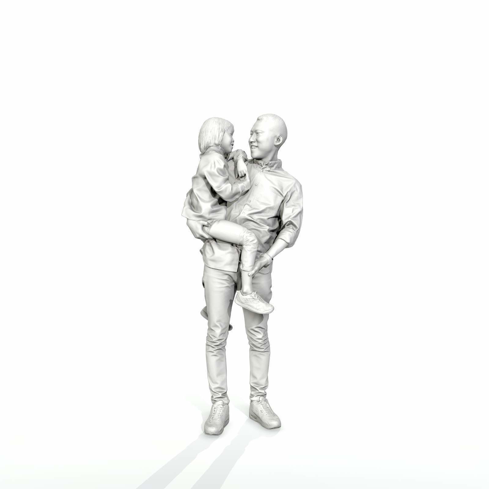Happy Man Carrying Small Girl CFam0301-HD2-O01P01-S 3D model_28