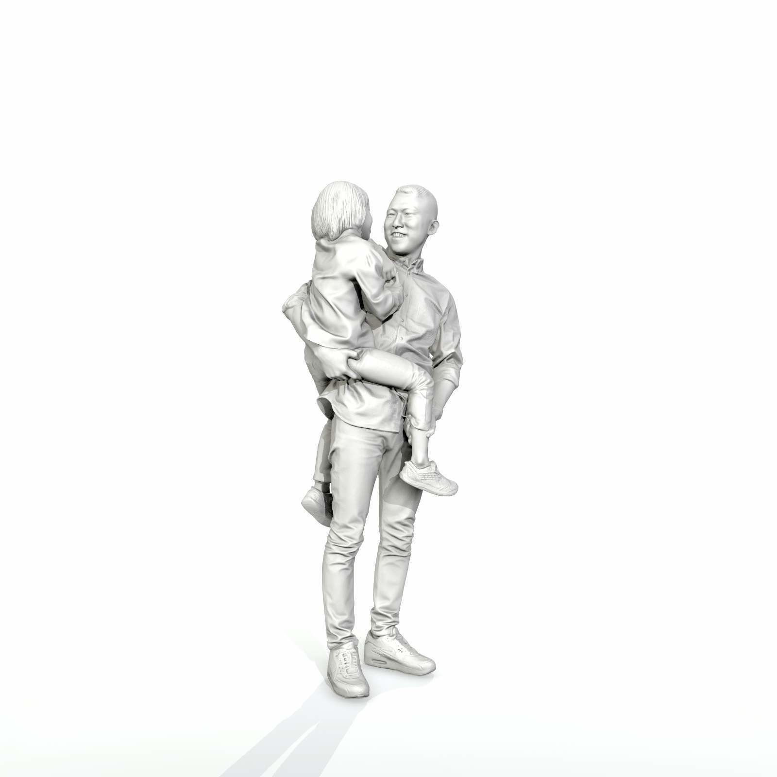 Happy Man Carrying Small Girl CFam0301-HD2-O01P01-S 3D model_21