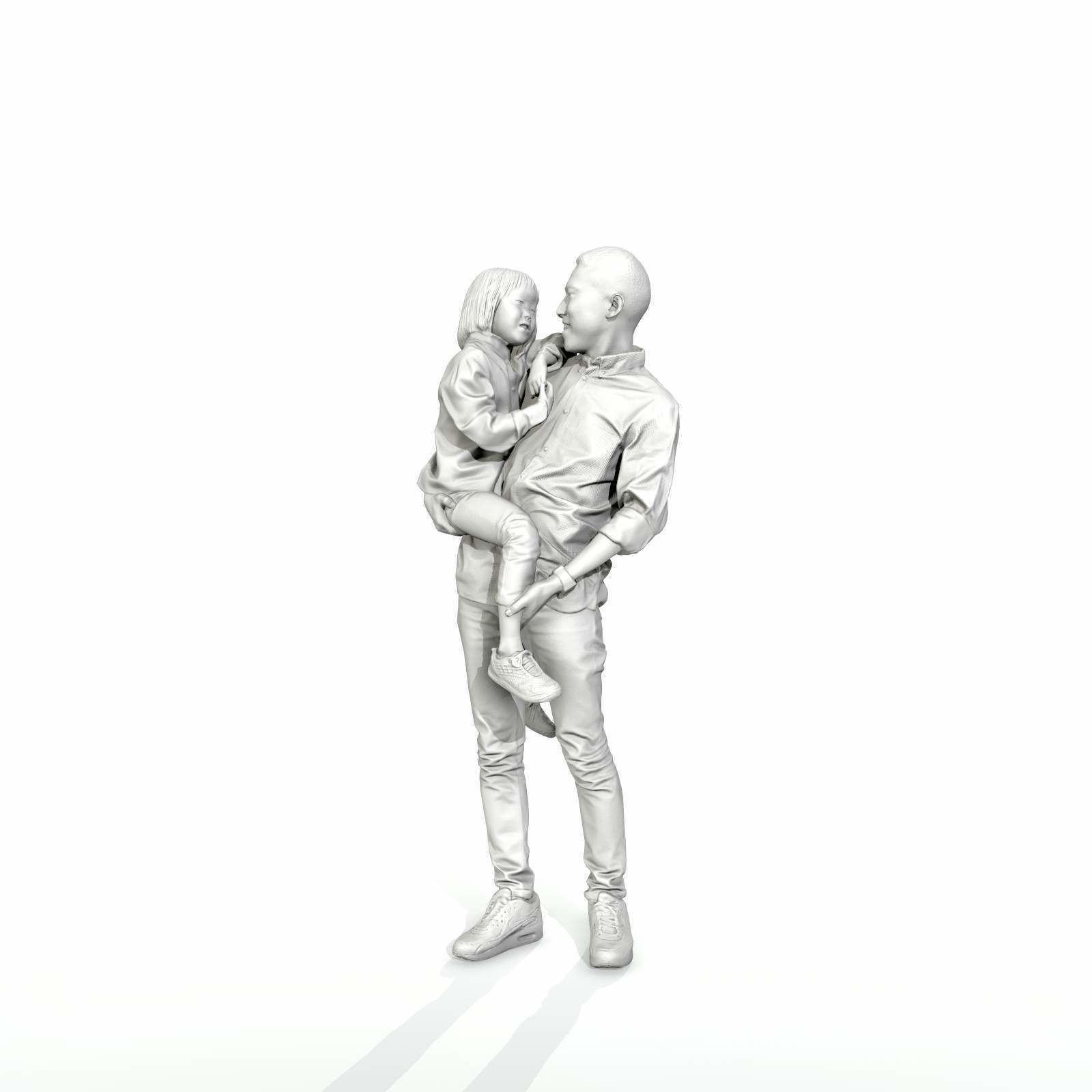 Happy Man Carrying Small Girl CFam0301-HD2-O01P01-S 3D model_15
