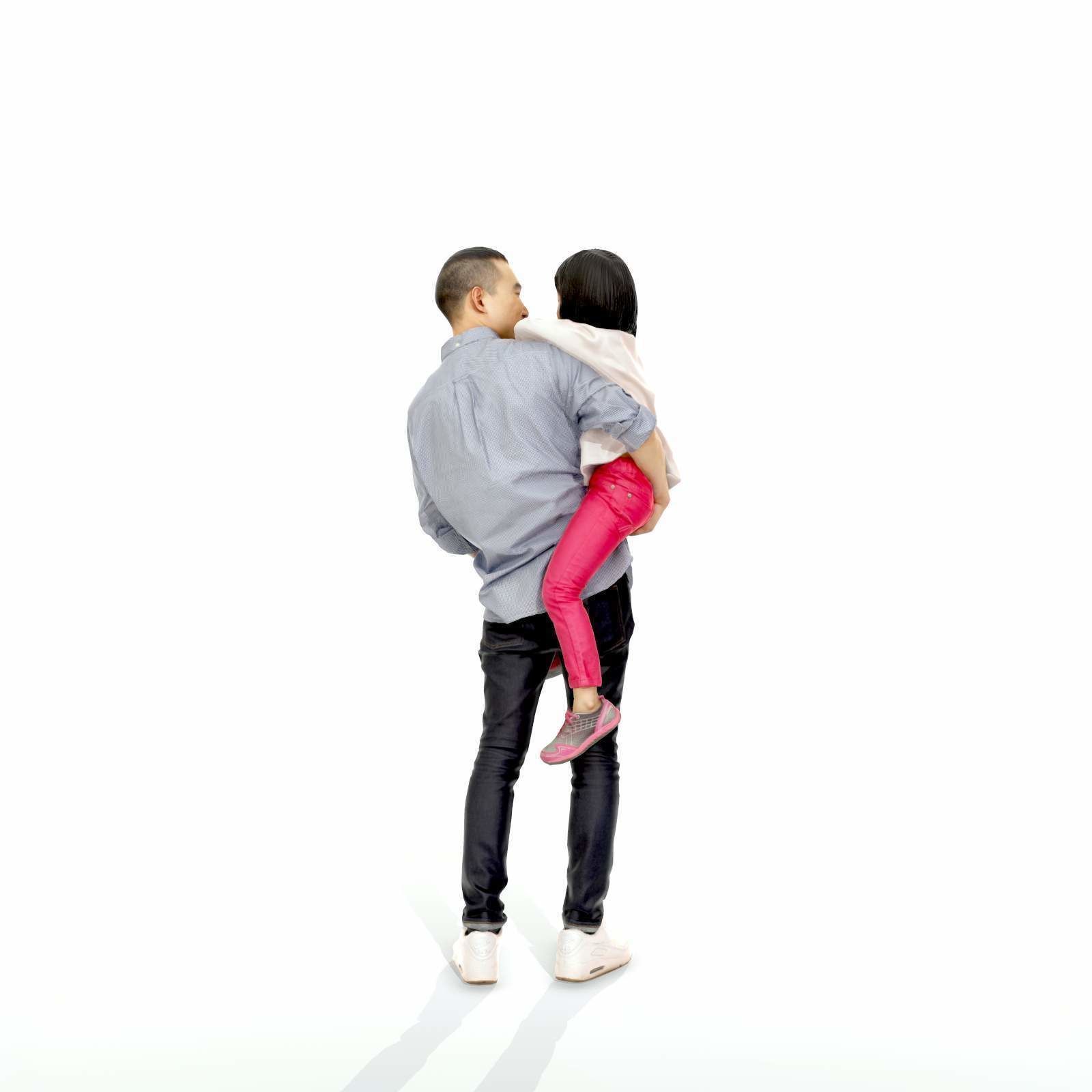 Happy Man Carrying Small Girl CFam0301-HD2-O01P01-S 3D model_11