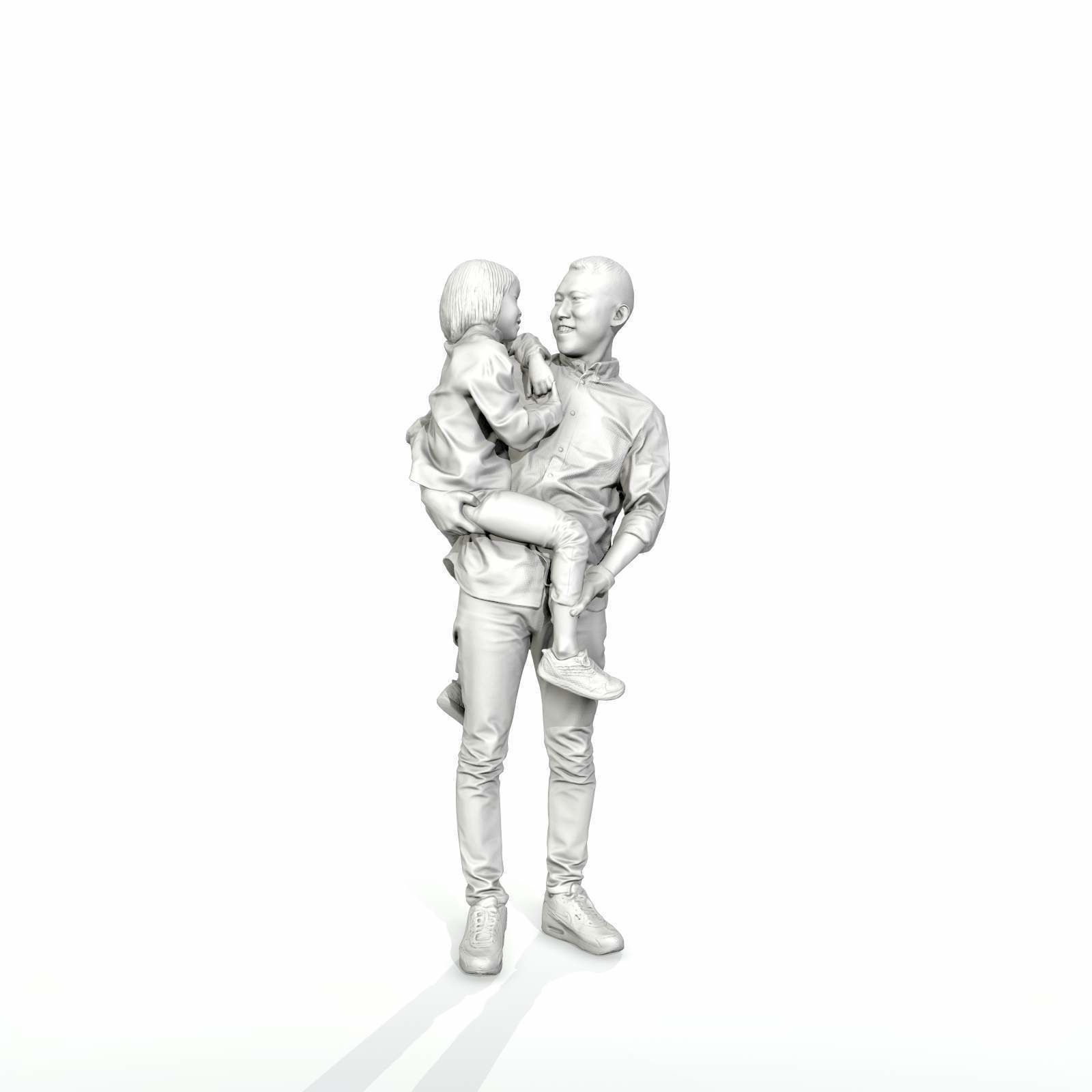 Happy Man Carrying Small Girl CFam0301-HD2-O01P01-S 3D model_57