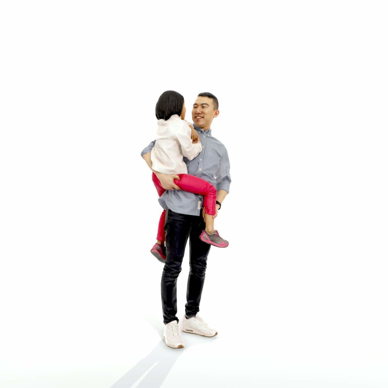Happy Man Carrying Small Girl CFam0301-HD2-O01P01-S 3D model_53
