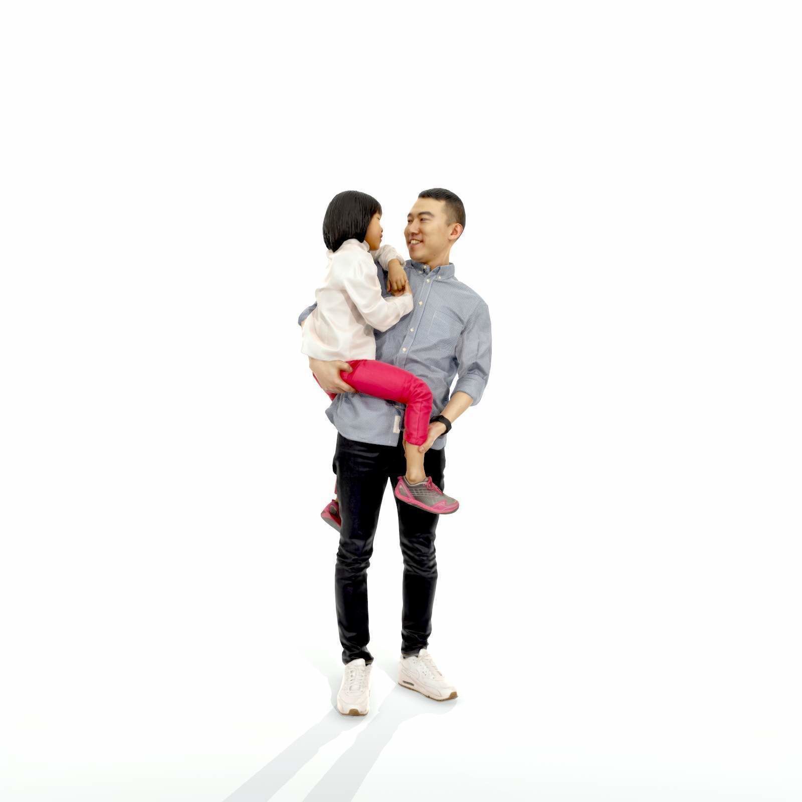 Happy Man Carrying Small Girl CFam0301-HD2-O01P01-S 3D model_63