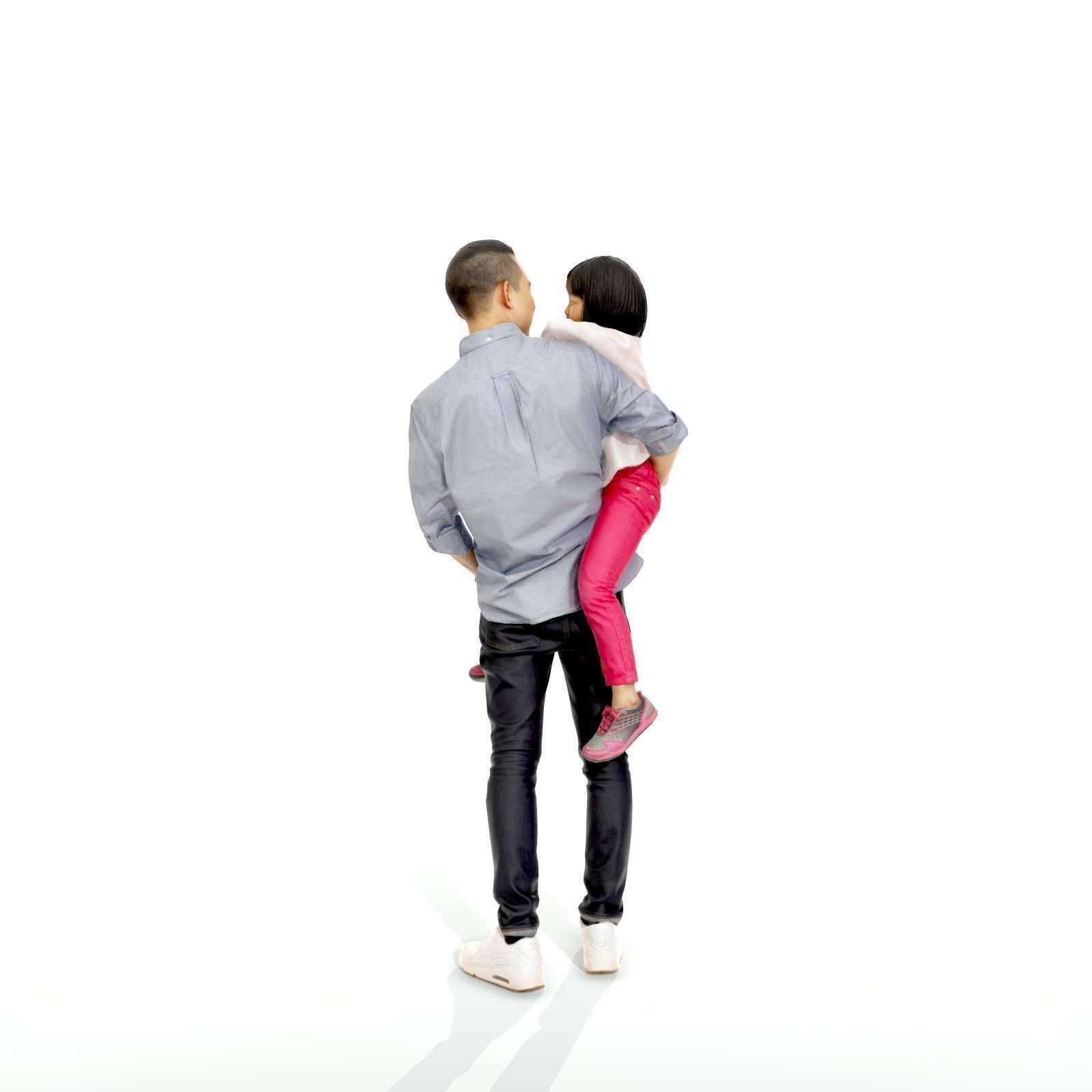Happy Man Carrying Small Girl CFam0301-HD2-O01P01-S 3D model_7