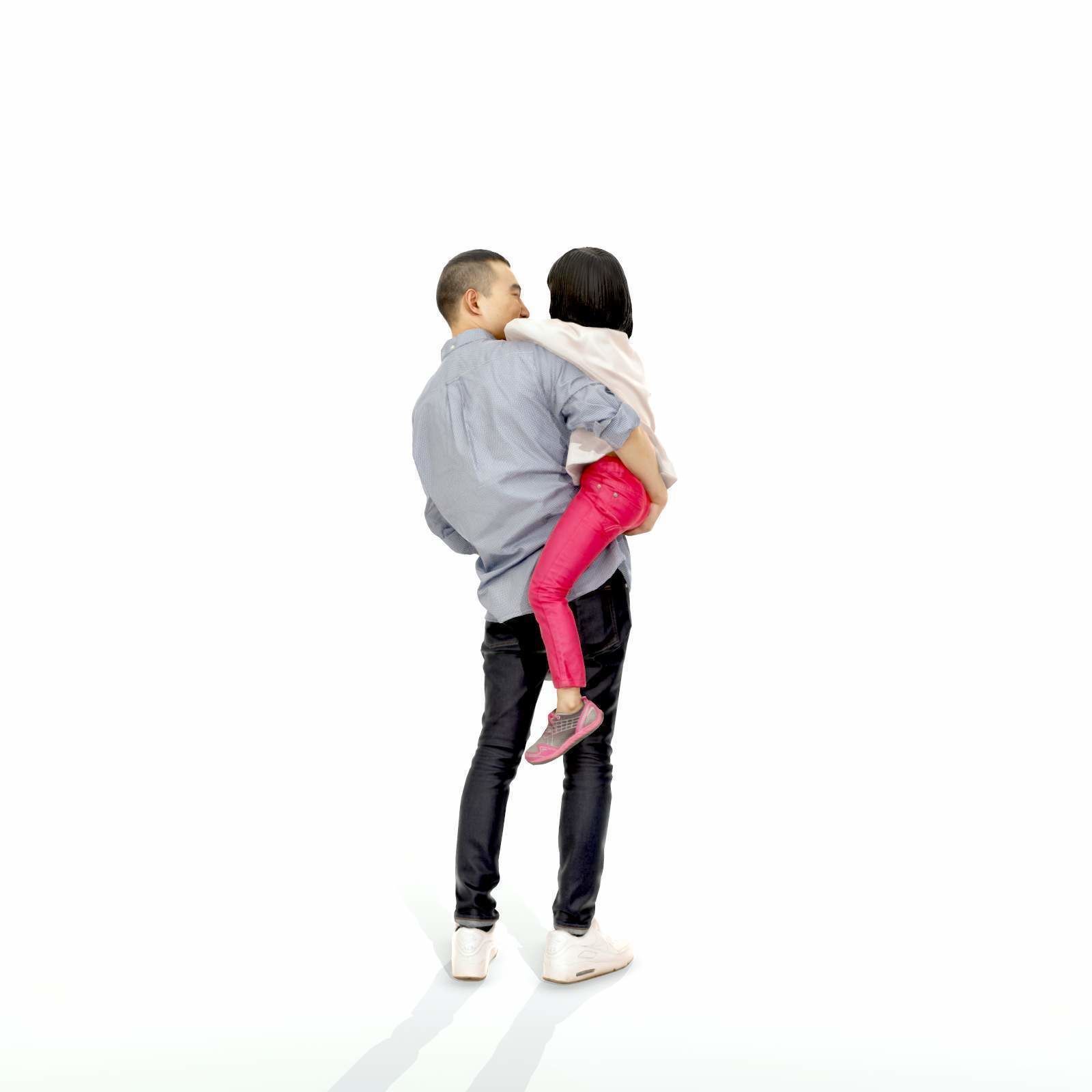 Happy Man Carrying Small Girl CFam0301-HD2-O01P01-S 3D model_22