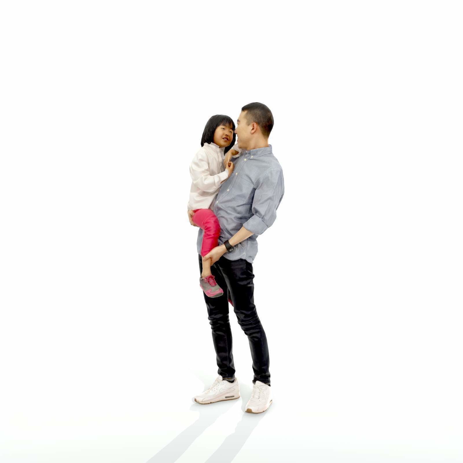 Happy Man Carrying Small Girl CFam0301-HD2-O01P01-S 3D model_65