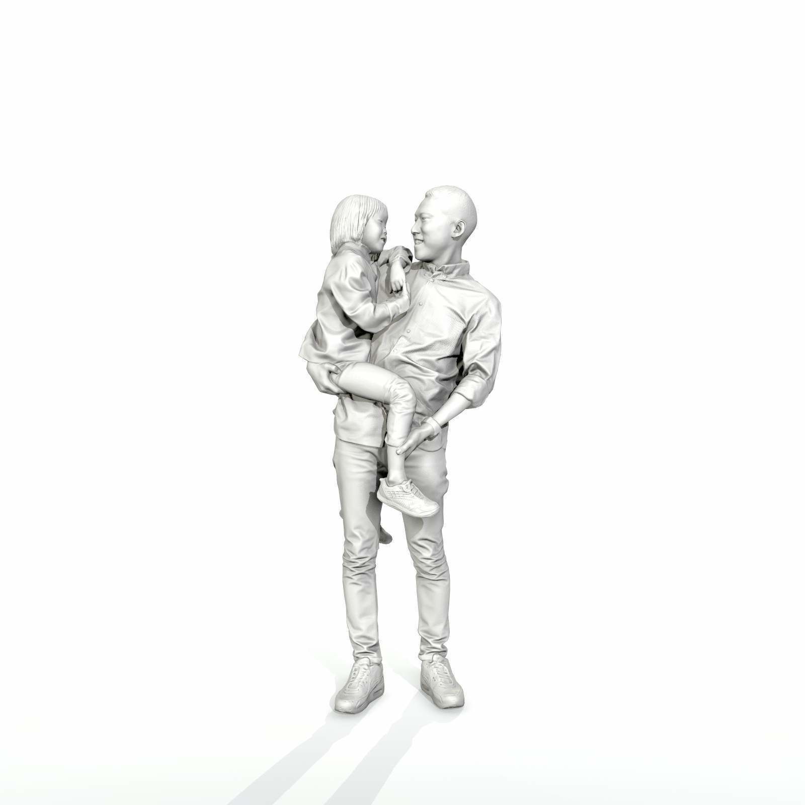 Happy Man Carrying Small Girl CFam0301-HD2-O01P01-S 3D model_14