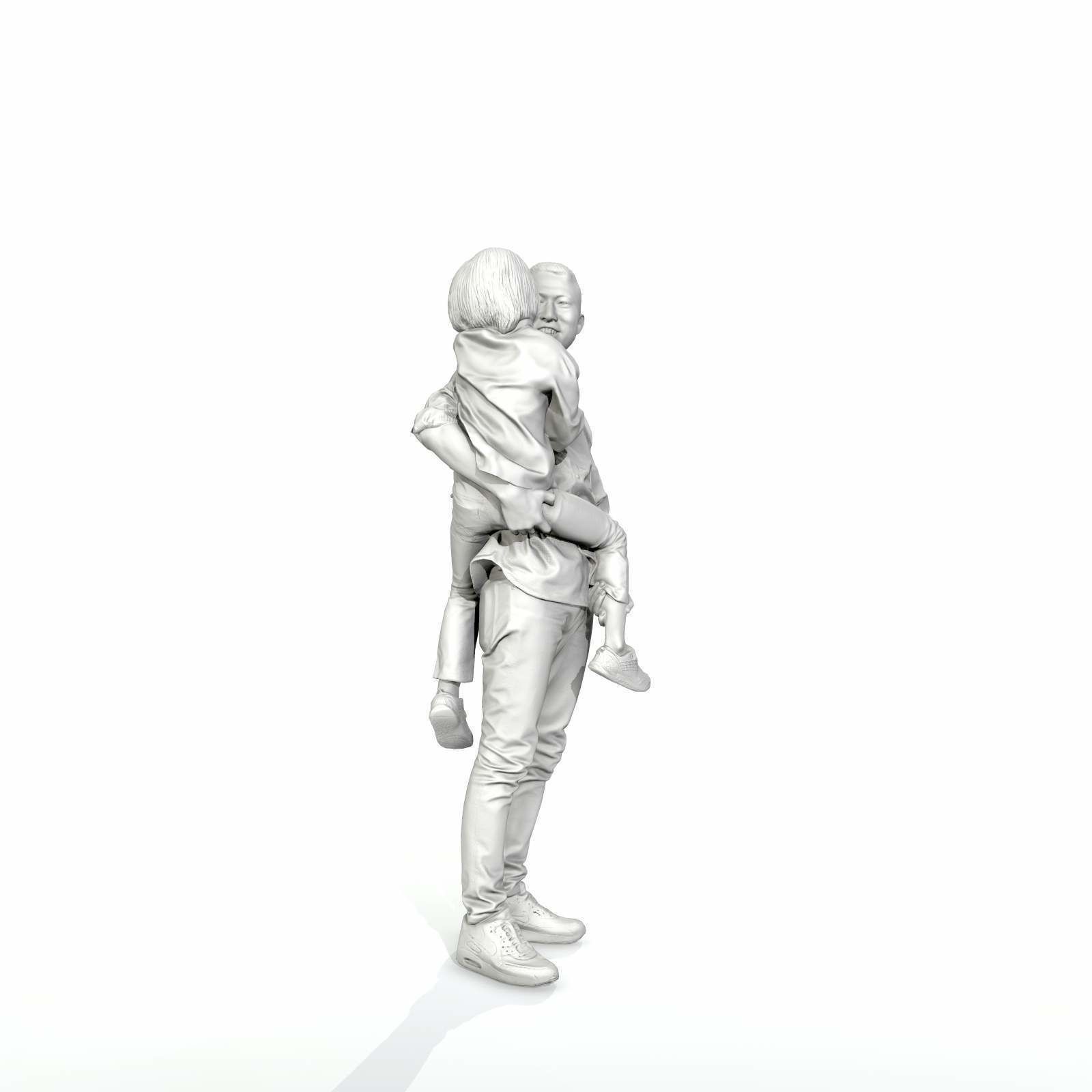 Happy Man Carrying Small Girl CFam0301-HD2-O01P01-S 3D model_60