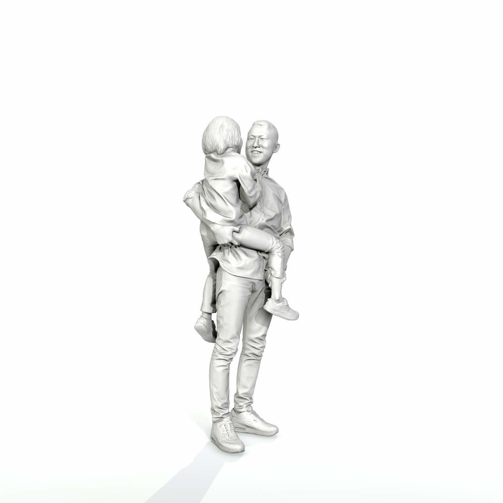 Happy Man Carrying Small Girl CFam0301-HD2-O01P01-S 3D model_66