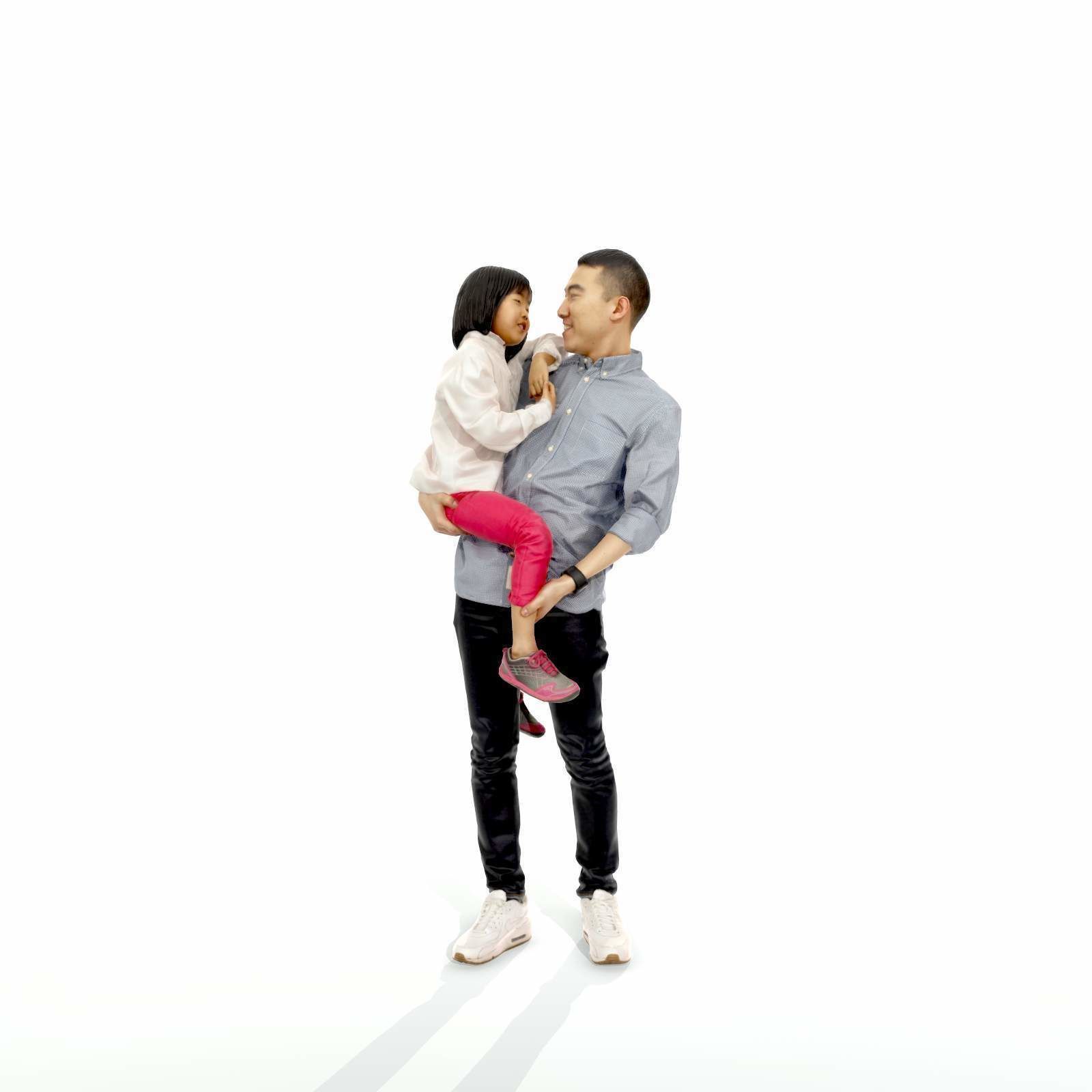 Happy Man Carrying Small Girl CFam0301-HD2-O01P01-S 3D model_59