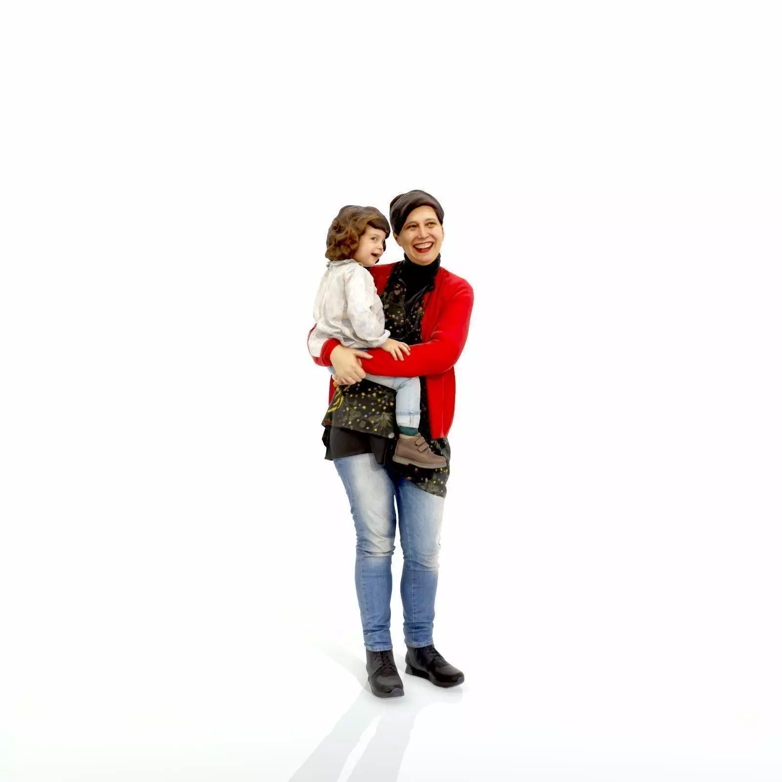 Happy Woman Carrying Small Girl CFam0002-HD2-O01P01-S 3D model