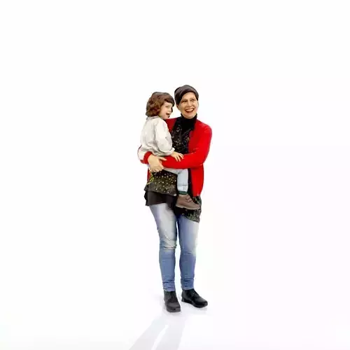 Happy Woman Carrying Small Girl CFam0002-HD2-O01P01-S
