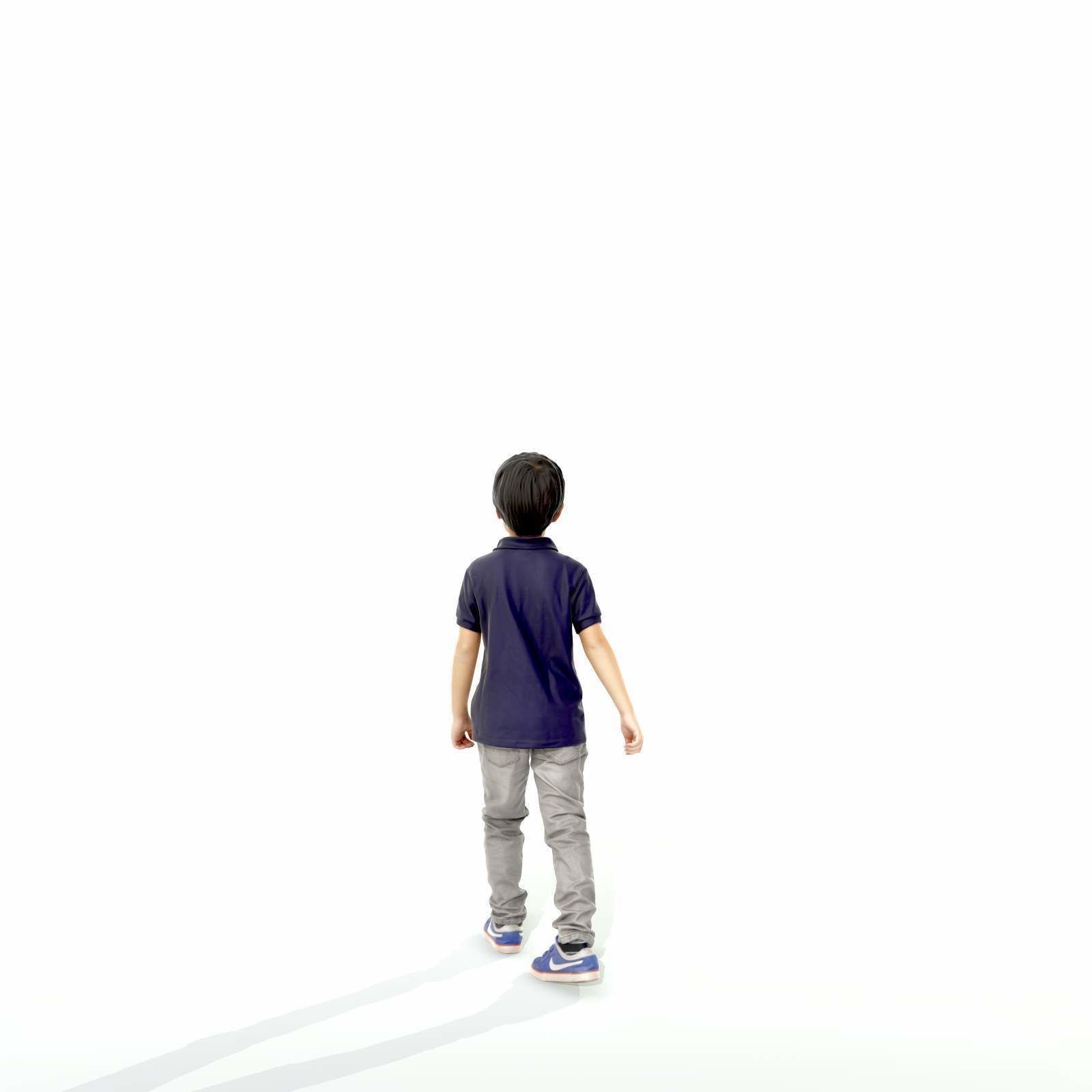 Small Boy Walking with Black Polo T-Shirt CBoy0300-HD2-O03P01-S 3D model_12